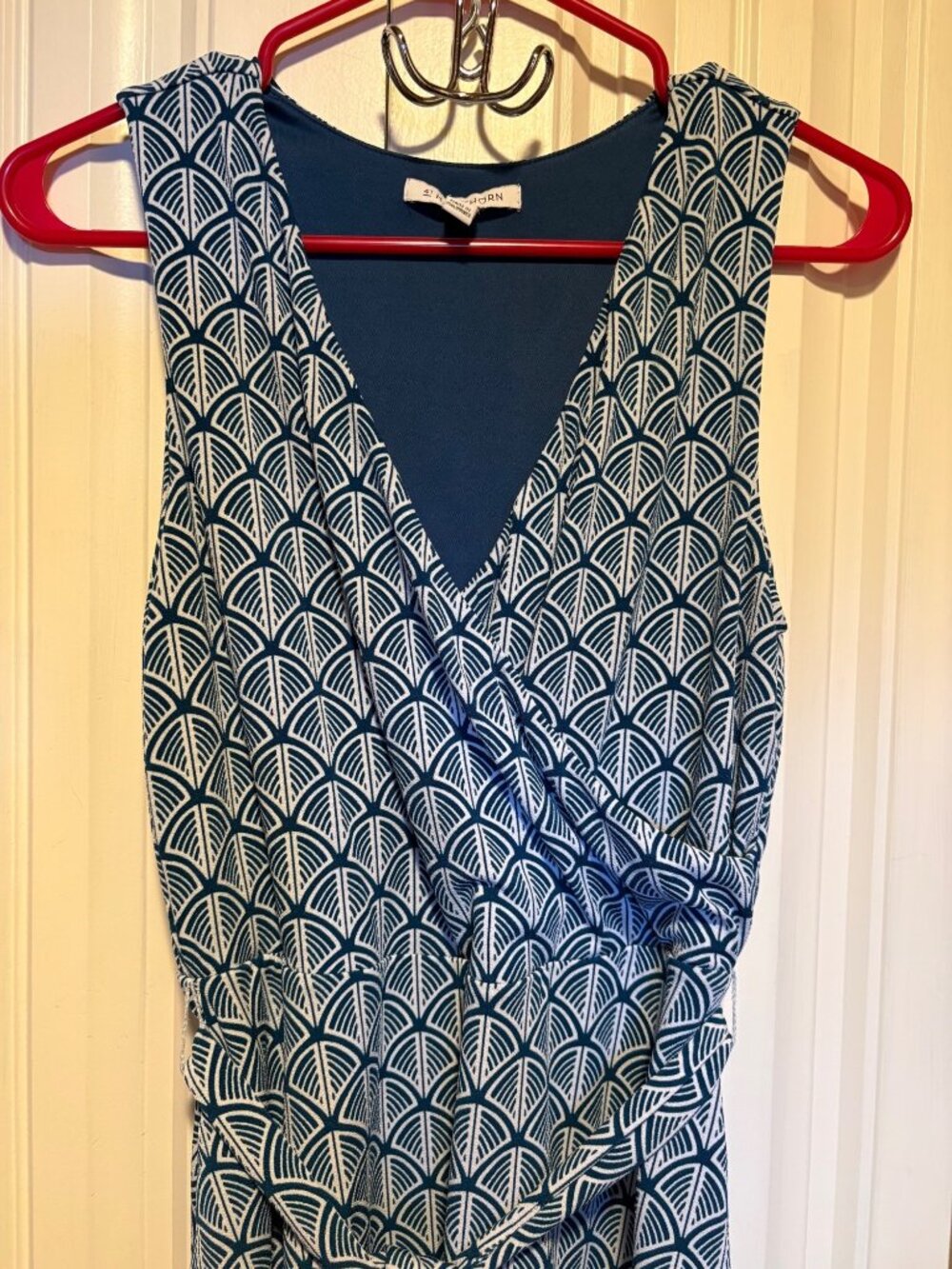 41 Hawthorne Women’s Wrap Dress Blue Geometric Size M Medium